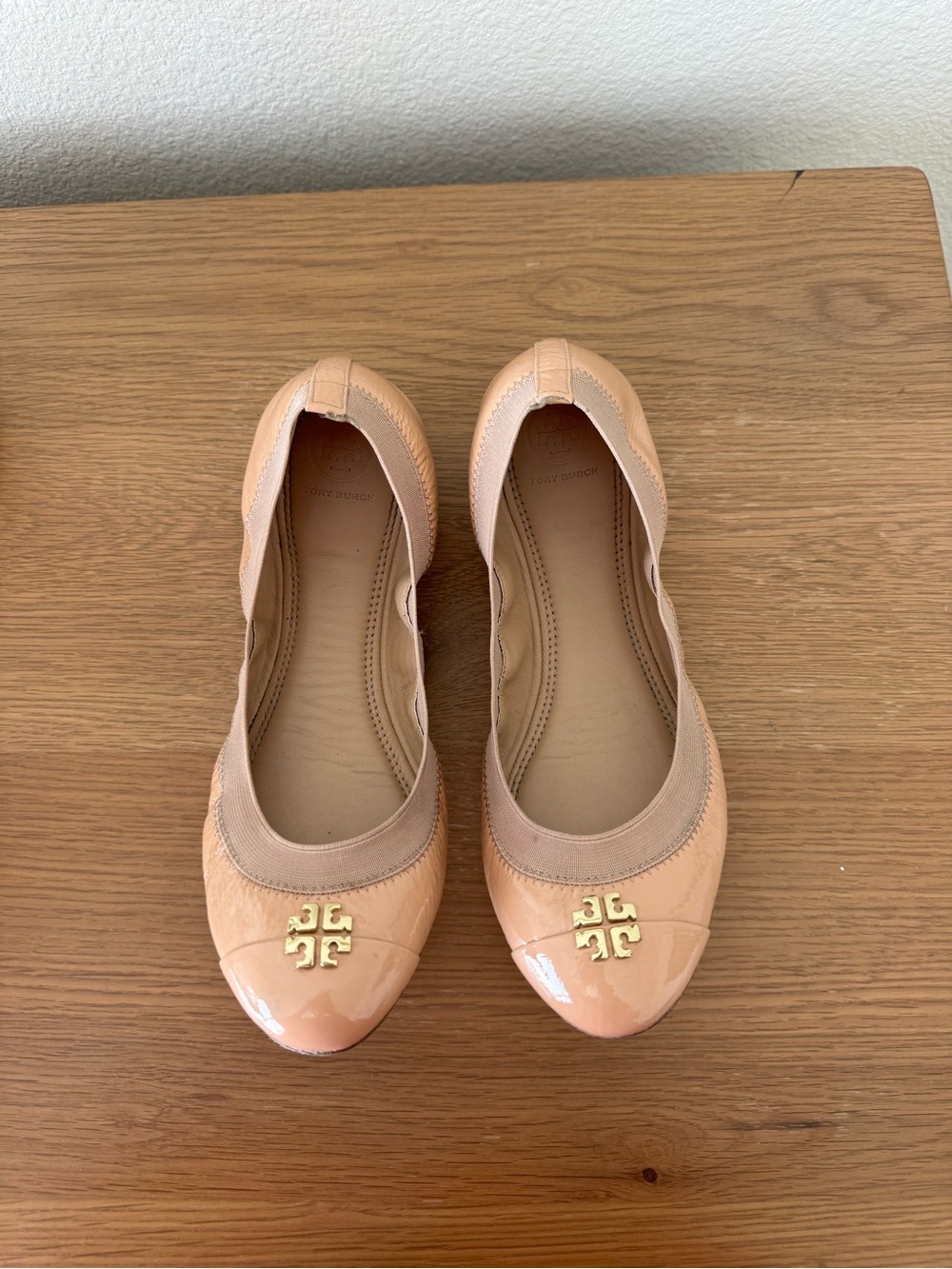 Tory Burch 9.5 Jolie elastic ballet flats nude
